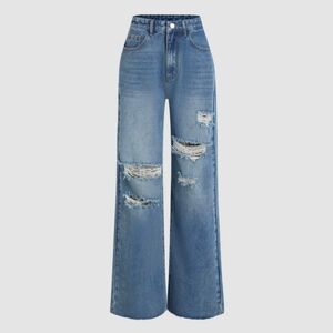 Cider distressed wide leg jeans XXS